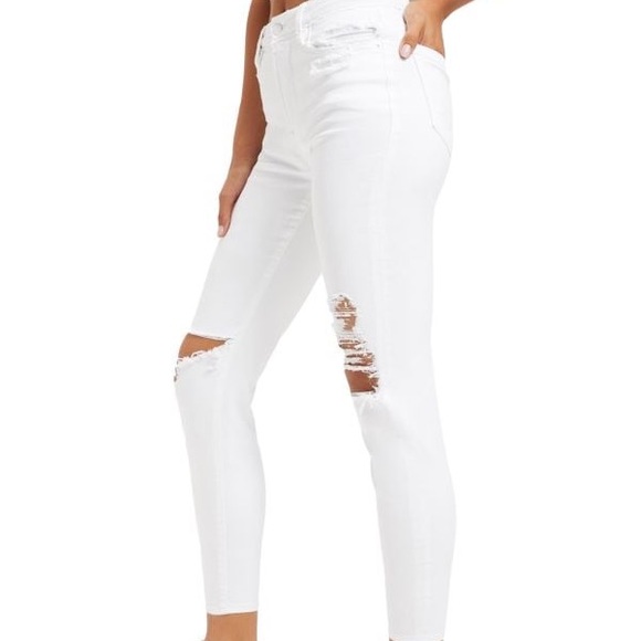 NWT Good American High Waist Distressed White Jeans Size 2/26 - Picture 12 of 12